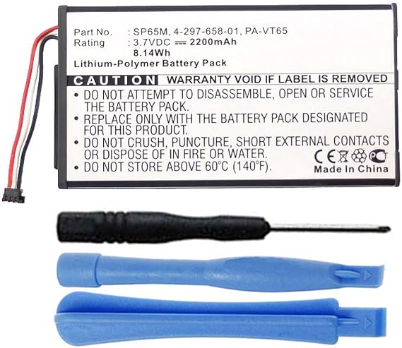 2200mAh SP65M, SP654580, PA-VT65 Battery Replacement Compatible with Sony PlayStation PS Vita PSV PCH-1001, PCH-1101 with Installation Tools