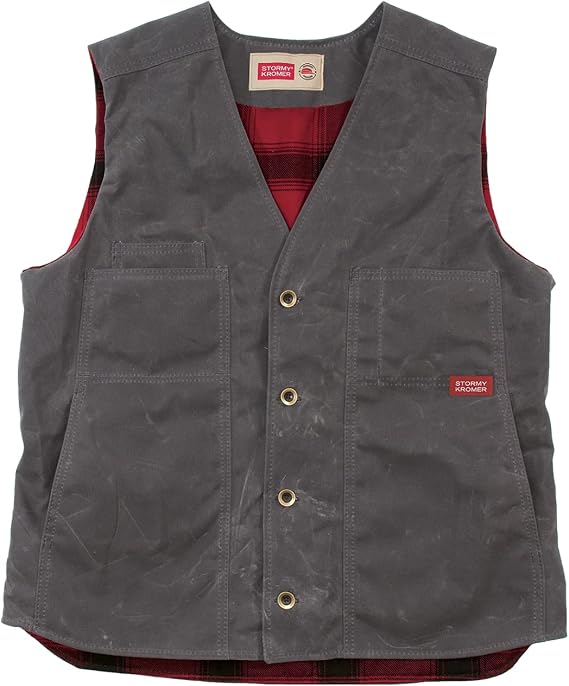 Stormy Kromer Waxed Button Vest with Flannel Lining