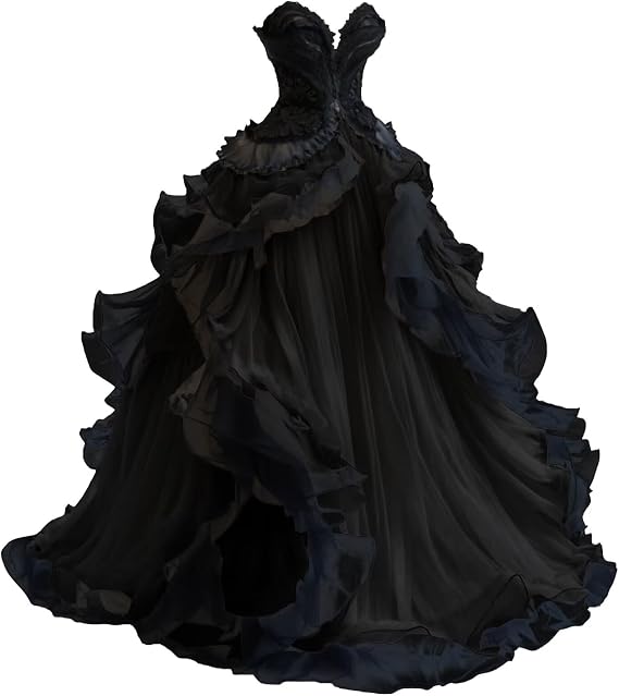 Mauuwy Gothic Wedding Dresses Sweetheart Tiered Wedding Gown for Bride Women Vintage Victorian's Bridal Gown