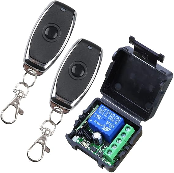DC 12V Universal Wireless Remote Control Switch 315Mhz 1CH Relay Remote Receiver Module RF Transmitter 2 Transmitters and 1 Receiver
