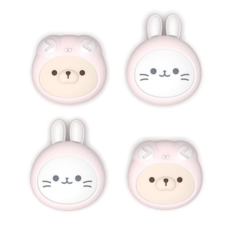 PlayVital Thumb Grips for Nintendo Switch 2 | Kawaii Silicone Joystick Caps (4-Pack) - Cute Accessories Animal Design Thumbstick Covers for Joycon 2 - Pink Cosplaying Kitten & Puppy