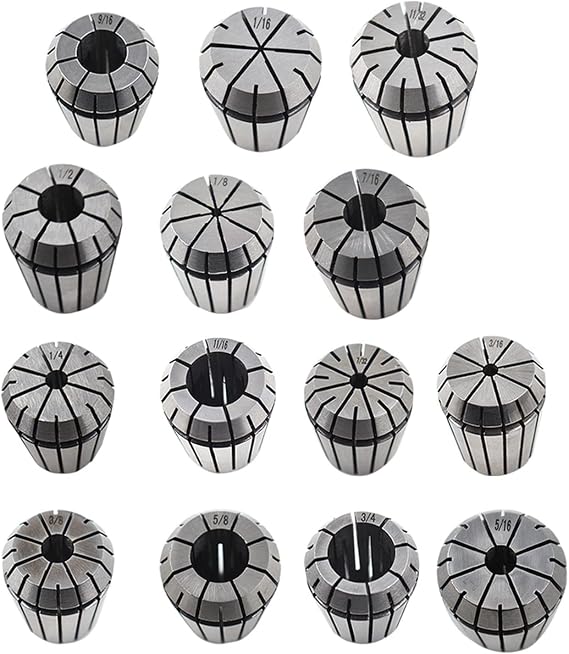 ER25 Spring Collet Set 1/8 Inch to 5/8 Inch 12-Pack for CNC Workholding Engraving & Milling Lathe Tool