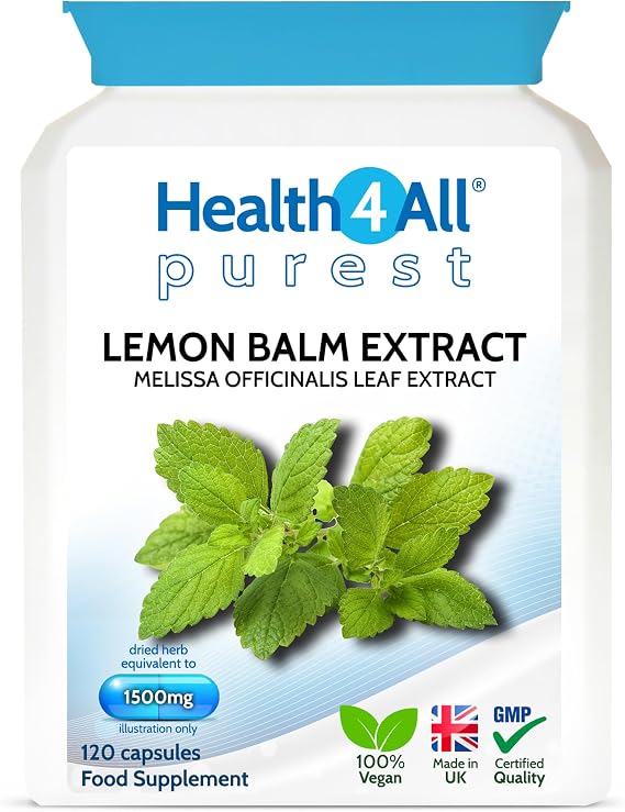 Lemon Balm Extract 1500mg, 120 Capsules, 4 Months Supply, Sleep Support