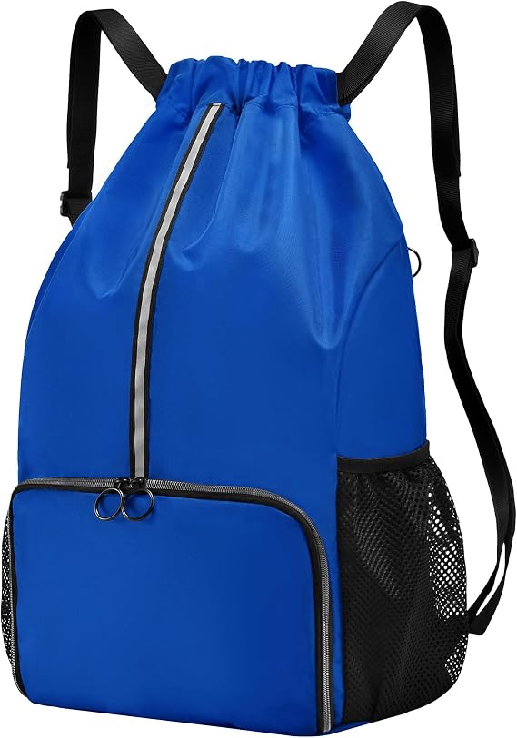 Large Waterproof Drawstring Backpack Bag with Separate Shoe Compartment,Sports Backpack for Gym,Sports,Travel