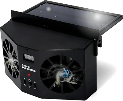 KAGOR Car Window Fan Solar Powered, Solar Car Fan, Energy Saving Air Vent Air Purifiers Car Ventilator, Car Exhaust Fan, Car Radiator Fan, Solar Car FrontRear Window Exhaust Fan