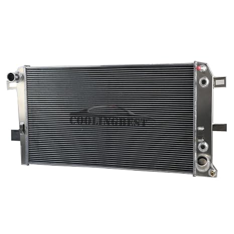 Duramax Radiator, Aluminum Radiator for 2001-2005 Chevy Silverado 2500HD 3500 HD, GMC Sierra 2500 HD 3500 6.6 V8 Diesel, 2 Row Radiators 2002 2003 2004 01 02 03 04 05