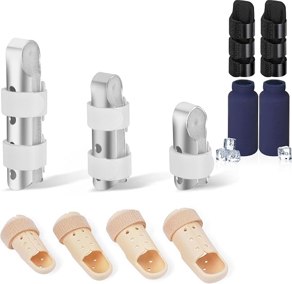 Finger Splint, 11PCS Finger Brace Ice Pack for Index, Middle, Ring Fingers Straightening Arthritis Knuckle Immobilization