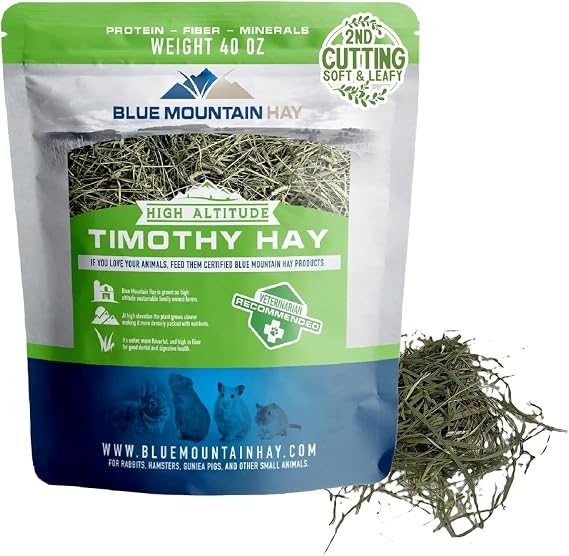 Blue Mountain Hay 2nd Cutting Timothy Hay, High Fiber Feed Blend, 15oz