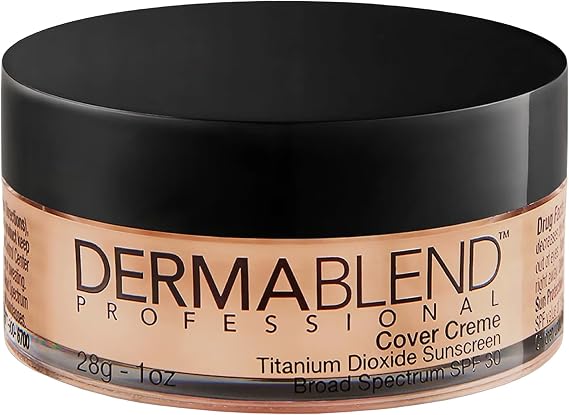 Dermablend Professional Cover Creme - Full Coverage, All-Day Hydrating Cream Foundation - Dermatologist-Created, Fragrance-Free, Allergy-Tested - Broad Spectrum SPF 30-15C Cool Beige - 28g