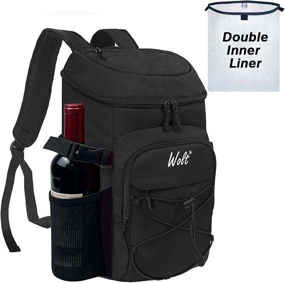 WOLT|Cooler Backpack,24 Cans Insulated Backpack Cooler Leakproof,Lightweight Soft Cooler Bag,Camping Cooler,Large Capacity Beach Cooler,Waterproof Travel Cooler Lunch Backpack for Hiking