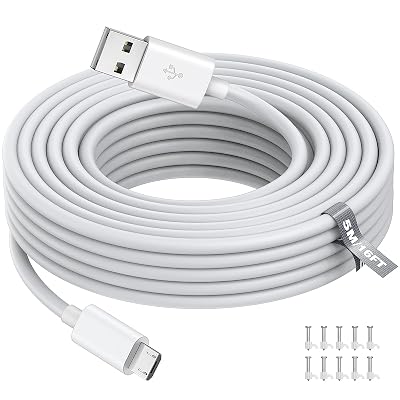 5M16FT Micro USB Power Extension Cable Compatible with Wyze Cam V3, Wyze Cam Outdoor, Blink Camera, Kasa, Arlo Essential, Eufy, Yi, Nest Cam Indoor, Power Charging Cord for Home Security Camera