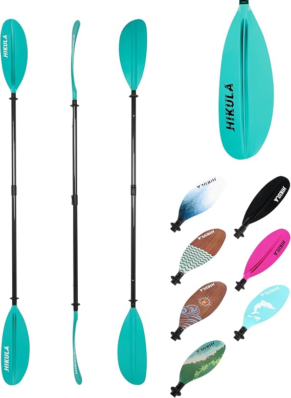Adjustable Kayak Paddle with Carbon Shaft and Polypropylene Blade, Available in 220-230/220-240/230-250cm, Lightweight Floating Kayak Oars with Original Pattern