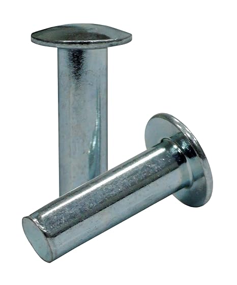 Steel Rivets Solid Rivets Truss Head Rivet Zinc Plated 100 Pcs 3/16" X1/2" Solid Rivet Kit Assorted Fasteners Rivet Tool Hardware Supply Super-Deals-Shop