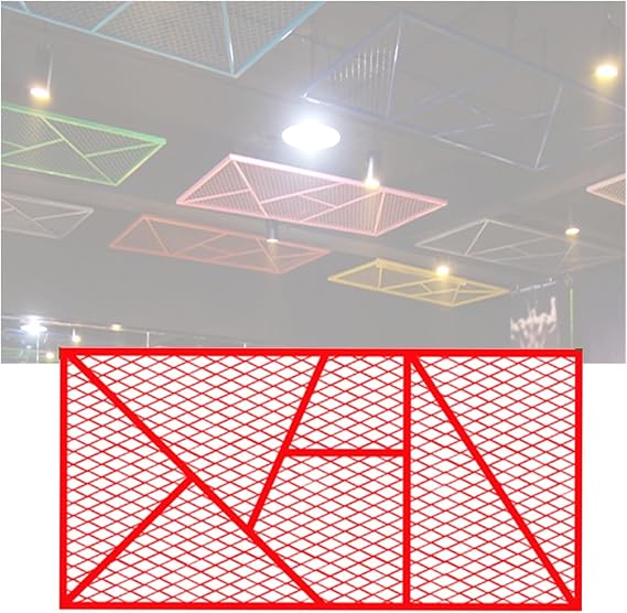 Decorative Ceiling Tiles Panels, Metal Privacy Screen, Wire Wall Grid Panel, Indoor Partition, Bars Housetop Gusset Plate(130x65cm)