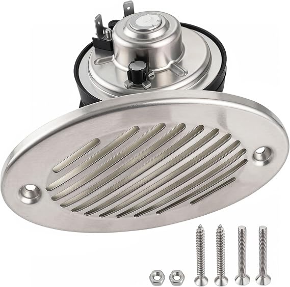 CLINK 316 Stainless Steel 12V Hidden Flush Mount 5190512 Marine Boat Horn With two types of 316 stainless steel mounting screws Two Hole Installation Spacing of 114.3 mm