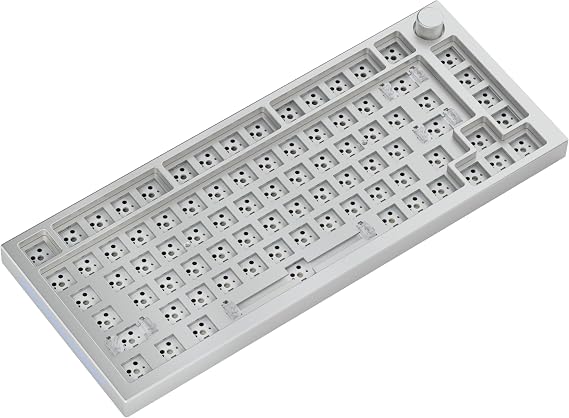 Glorious PC Gaming Race GMMK Pro White Ice 75% TKL Tastatur - Barebone, ANSI-Layout, silber