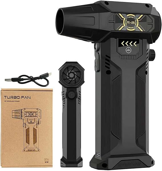 AC-27 Electric Air Duster - 130,000 RPM Cordless High-Power Air Blower,Rechargeable 220W Turbo Fan with LED Light for Computer & Car Cleaning,Alternative to Compressed Air Cans for Outdoor Office Use
