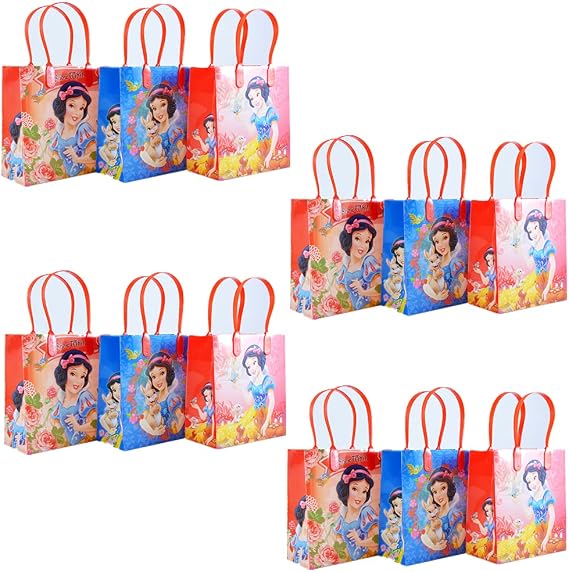 12pcs Disney Snow White Princess Birthday Party Loot Bags Birthday Goody Fun Gift Bag