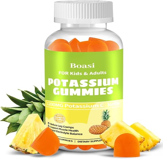 90 Count 1200mg Potassium Chloride Gummies,Muscle Relief & Heart Health | Sugar Free Electrolyte Balance Gummies,Potassium Supplement, For Adults Women Men