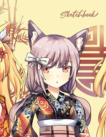 Anime Sketchbook: Japanese Manga Koi Cat Girl - Large Blank Sketchbook for Drawing, Writing, Painting or Sketching - 8.5" x 11" - 110 Pages