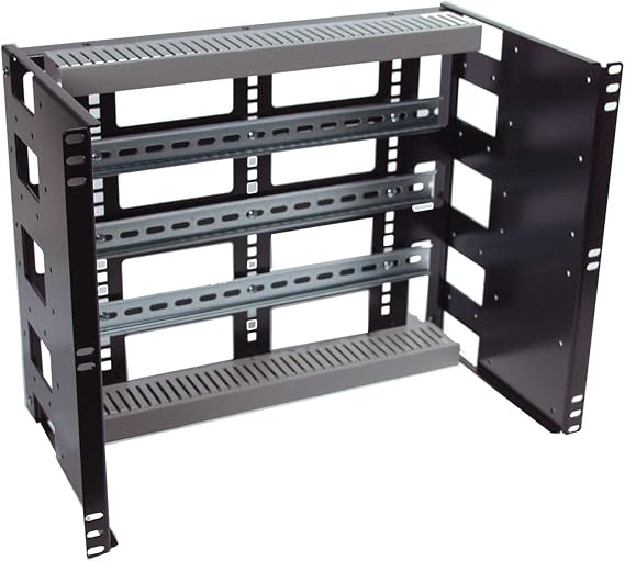 RCB1132BK15 8U Rackmount Din Rail Panel for Industrial EIA310 19 inch Relay Rack and 4 Post Server Rack