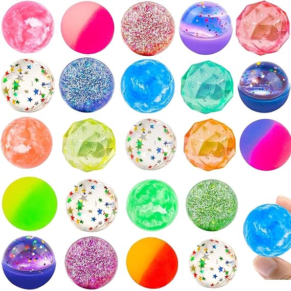 SUNPROUND Halloween Bouncy Balls, Glow in The Dark Bouncing Balls Eyeballs for Halloween Party Favors,Goodie Bag Fillers, Trick or Treating, Classroom Game Prizes (24Pcs Bouncy Balls)