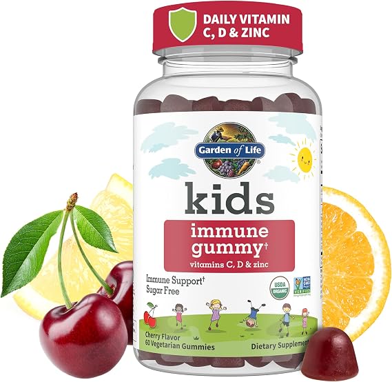 Garden of Life Kids Immune Support Gummies, Cherry Flavor, 30 Day Supply