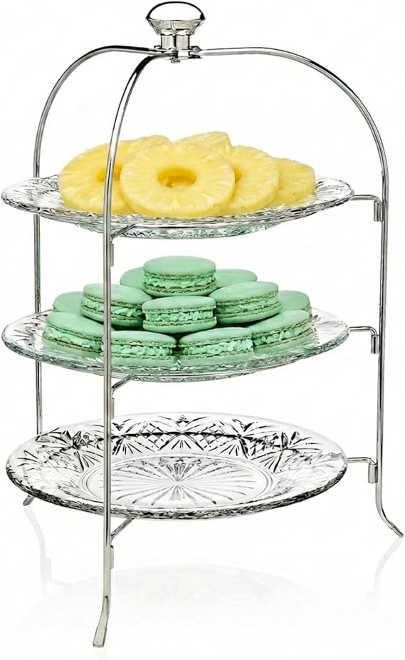 Godinger 3 Tiered Platter Stand - Dublin Crystal Collection