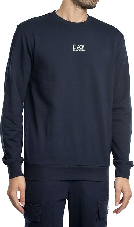EA7 Men's Regular Logo Sweatshirt, Blue