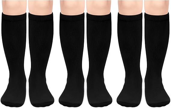 qikqik 3 Pairs Kids Soccer Socks Toddler Soccer Socks Youth Soccer Socks Kids Baseball Socks Kids Knee High Socks Tube Socks