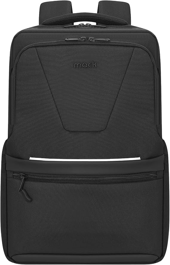 Mack Office Eco MCE-1213 Çevre Dostu 16 inç Su İtici Laptop Sırt Çantası, USB Şarj Portlu Bilgisayar ve Notebook Çantası, Kadın Erkek Bilgisayar İş Çantası, Üniversite Okul Çantası, Siyah