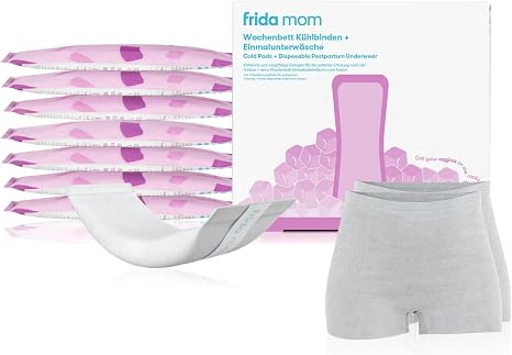 Frida Mom Puerperium Cooling Bands & Disposable Underwear 8 instant cooling pads & disposable underwear instant cooling & relief ideal for postpartum postpartum recovery