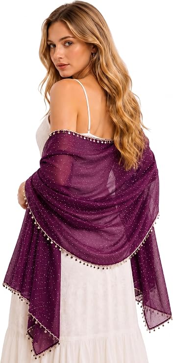 Chandrakala Women's Sheer Chiffon Dupatta, Scarf Chunni Stole Wrap for Salwar Kameez, Wedding Party Gift
