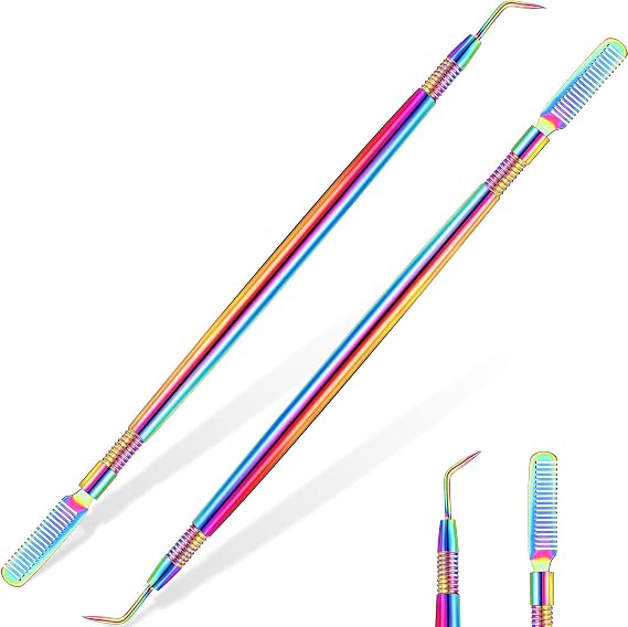 Chumia 2 Pcs 2 in 1 Lash Comb Lift Tool Eyelash Separator Tool, Multi Color