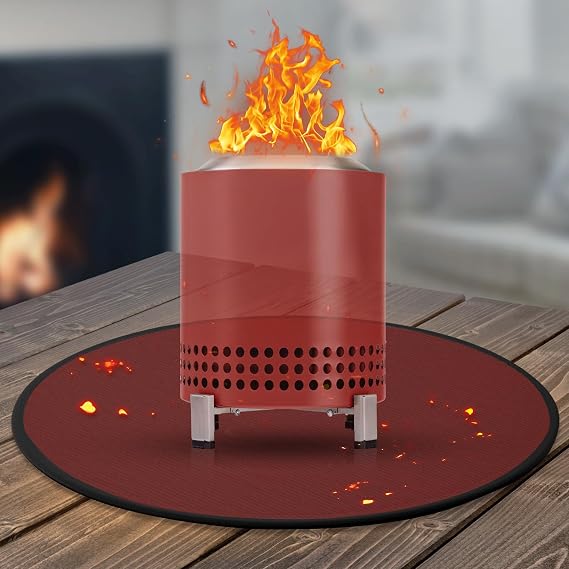 20 inç ateş çukuru matı, yalnız ocak için Mesa/XL masa üstü ateş çukuru, 4 katmanlı yanmaz, ısıya dayanıklı, masa üstü ateş çukuru için ızgara altı, temizlemesi kolay, su geçirmez ve kaymaz, masa üstü