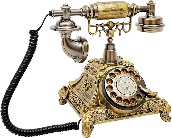 Vintage Phone,Old Fashion Antique Phone,Retro Rotary Dial Phones Landline Telephone,Old School Telephones,Classic European Corded Retro Phones for Home Office Cafe Bar Star Hotel Decor