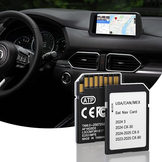 2026 Latest Navigation SD Card for Mazda CX-5 - KMV666EZ1C, GPS Maps Navigation SD Card Compatible with Mazda CX5 2024-2025, CX30 2024, CX90 2023-2025, Mazda CX5 SD Cards Updated Maps for USA/CAN/MEX