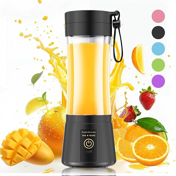 Fresh Juice Blender with Travel Cup, Powerful On-the-Go Single Blender