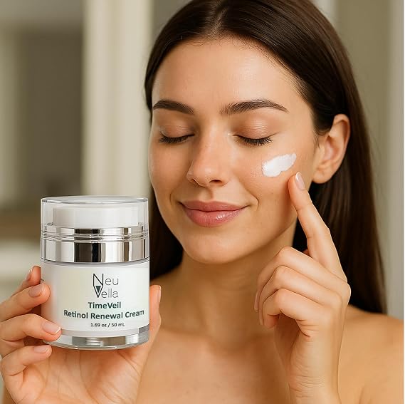 TimeVeil Retinol Renewal Cream-1% Retinol + HA + Niacinamide Hydrate Brighten Restore