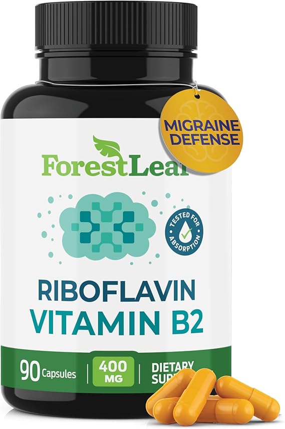 ForestLeaf Vitamin B2 Riboflavin 400mg, 90 Vegetarian Capsules