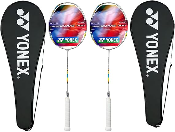 2X Yonex 2nd Gen Nanoflare 700 Play (Silver/Sky Blue) Badminton Racket - Pre Strung