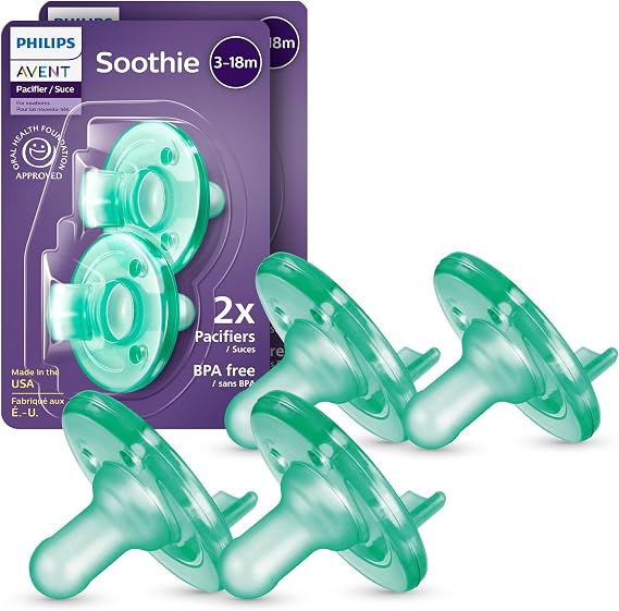 Philips Avent Soothie 3-18 Months, Green/Green, 4 Pack, SCF192/45