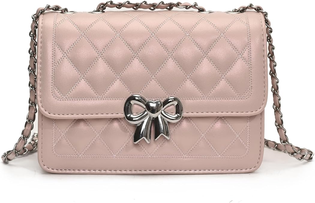 Travistar Crossbody Bags for Women Small Handbags PU Leather Shoulder Bag Purse Evening Bag Quilted Satchels with Chain Strap