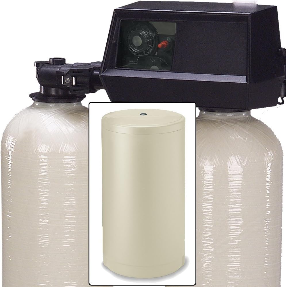 AFWFilters Fleck 9100 Dual tank water softener 64k, 64,000 grain metered on demand control