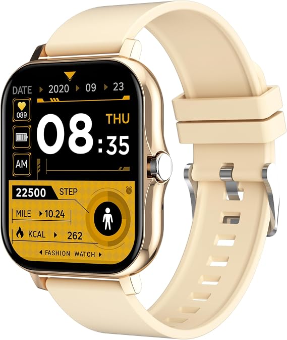 Smart Watch for Women Men(Answer/Make Calls) 1.83", Smartwatch for iOS and Android,Fitness Tracker Watch with IP67 Waterproof/Heart Rate/Sleep Monitor/Steps Calories Counter (Gold)