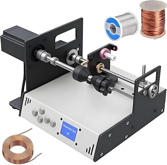 Industrial Automatic Coil Winding Machine, 900RPM High Speed for 18-46AWG Wire, Ideal for Coils, Fishing Lines, Silk Threads