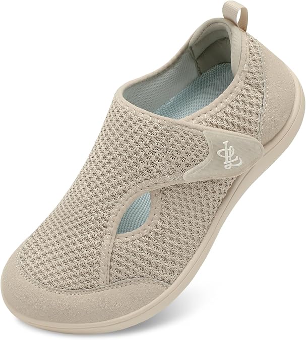 LeIsfIt Wide Toe Box Diabetic Shoes for Women Zero Drop Barefoot Sneakers Breathable Adjustable for Edema Swollen Feet & Seniors
