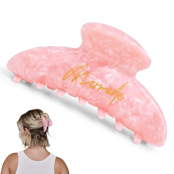 Mermade The '90s Claw Clip - Claw Clips, Hair Clips for Women, Hair Accessories for Thick, Thin, Curly & Straight Hair, Big Claw Clip for Long Hair - Pink (Pack of 1)