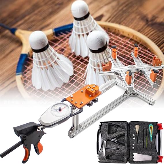 Racket Frame stringing Machine, DIY Racket stringing Tool with Racket stringing aid, 6-Point Fixed stringing Machine, Ideal for Amateurs