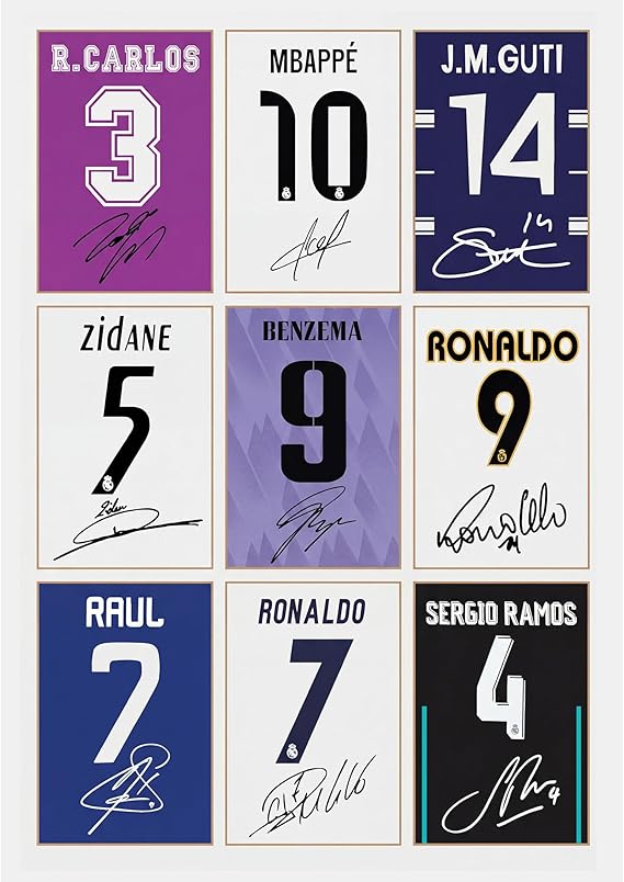 Madrid Legends Gift Ronaldo Signed A4 Print Display Madrid Gifts For Boys Digitally Reproduced Signature Madrid Gifts For Men (Framed)